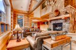 Great room with stone fireplace